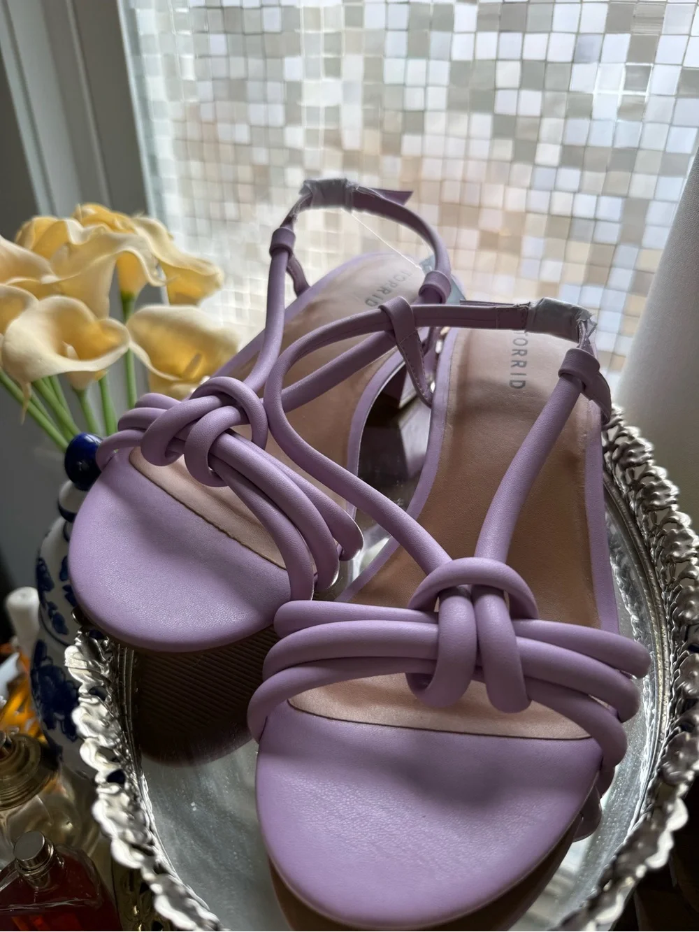 NWT torrid Lilac Knotted Strappy Heeled Sandals - Picture 2 of 4